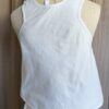 Top vintage brodé en coton blanc – Taille 34