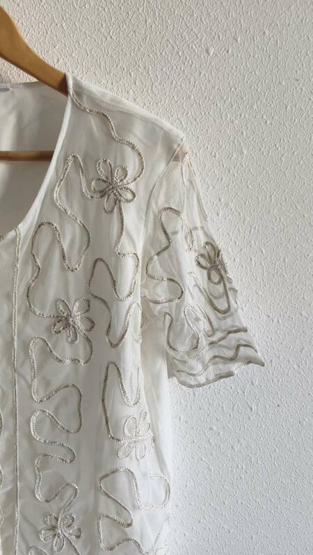 Blouse vintage brodée – Taille 42/44