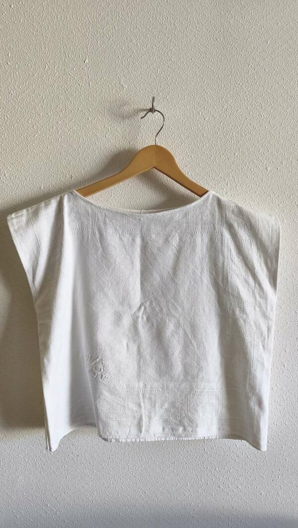 Top en coton issu d'une serviette familiale ancienne – Taille 36/38