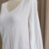 Pull maille fine blanc 100 % coton T2 (38/40)