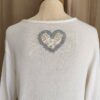 Pull maille fine blanc 100 % coton T2 (38/40)