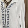 Blouse bohème blanche brodée T.S/M – Neuve avec étiquette
