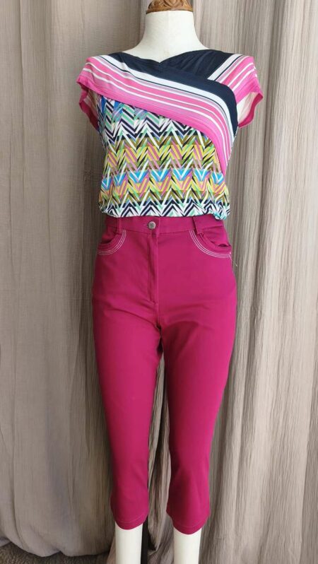 Pantalon capri fuchsia T38 – Neuf