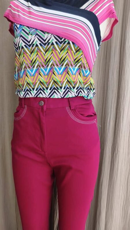Pantalon capri fuchsia T38 – Neuf