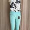 Pantalon capri vert d'eau T38 – Neuf avec étiquette