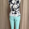 Pantalon capri vert d'eau T38 – Neuf avec étiquette