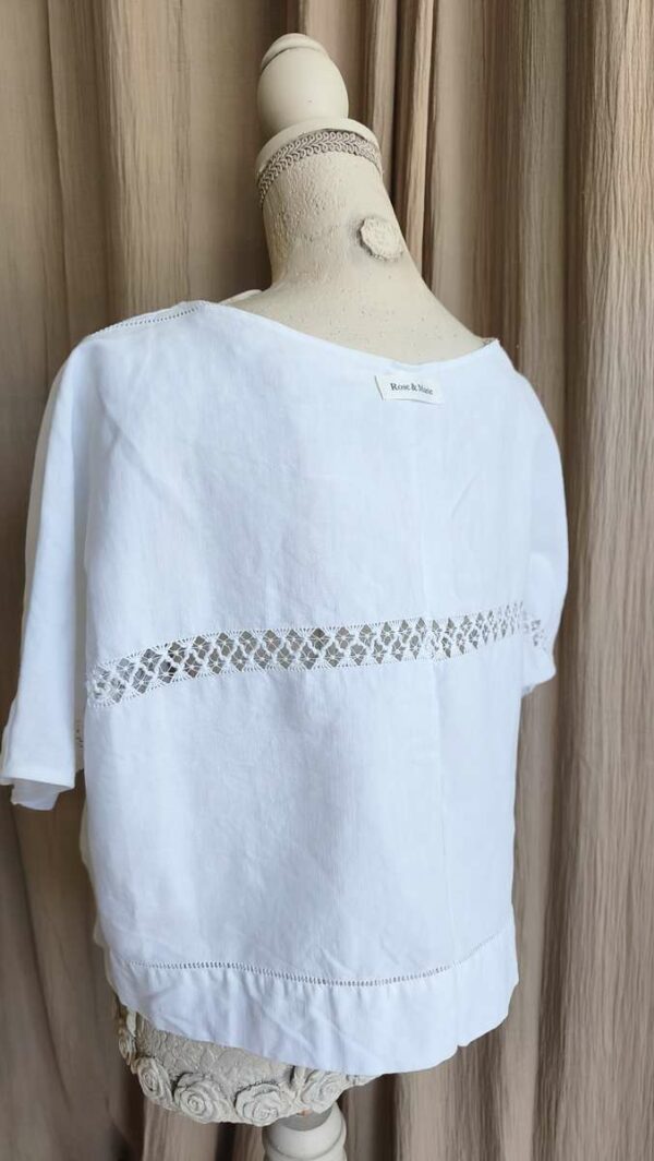Top Rose & Marie en coton ancien brodé – Taille unique