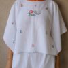 Top ample Rose & Marie en nappe ancienne brodée – Taille unique