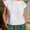 Top en coton issu d'une serviette familiale ancienne – Taille 36/38