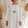 Kaftan Rose & Marie en nappe ancienne brodée – Taille unique