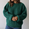 Pull vert torsadé fait main – Taille 42/44