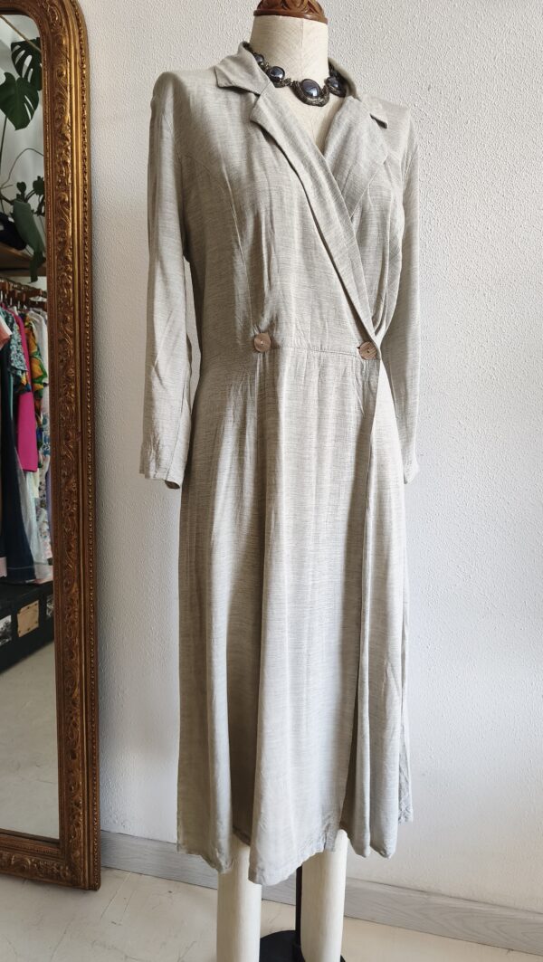 Robe longue vintage portefeuille – 100 % viscose – Made in France – Taille 38