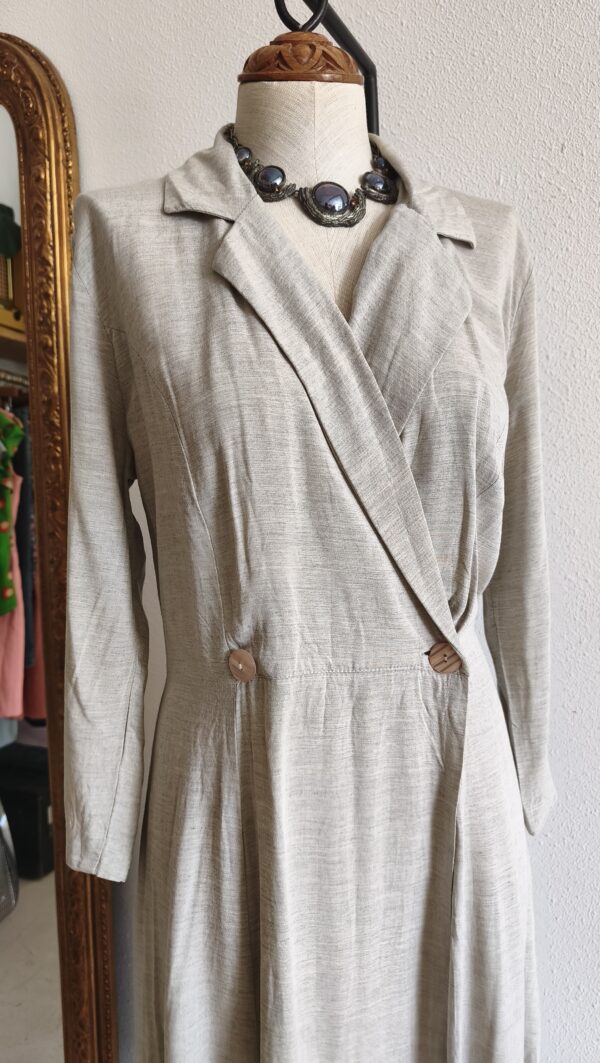 Robe longue vintage portefeuille – 100 % viscose – Made in France – Taille 38