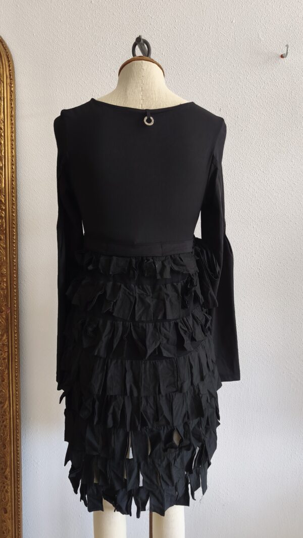 Robe Save the Queen! noire à volants – Années 2000 – Taille 36/38
