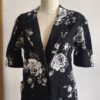 Blouse vintage fleurie noire – Années 80 – Taille 38