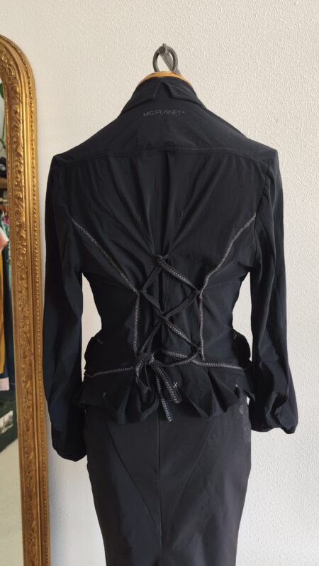 Veste vintage corset noire – Années 2000 – Taille 38