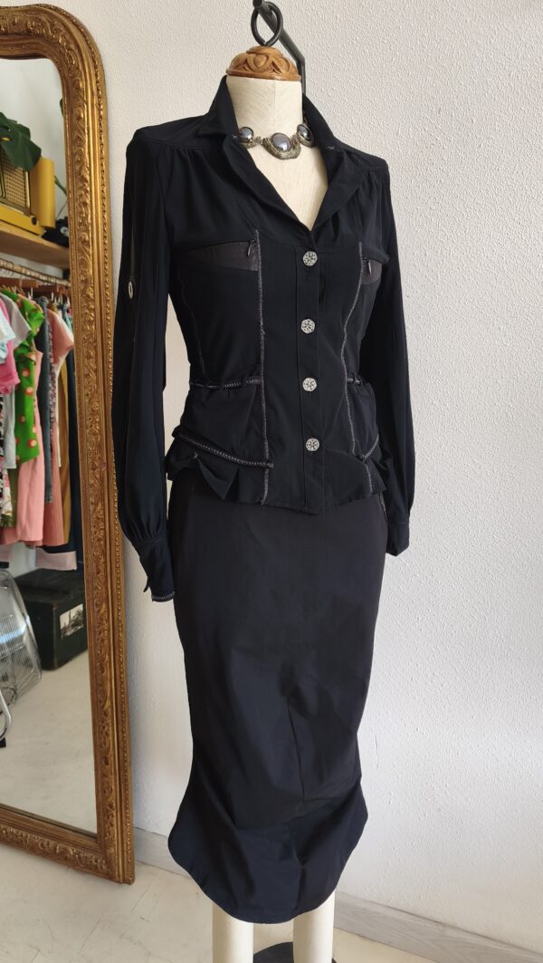 Veste vintage corset noire – Années 2000 – Taille 38