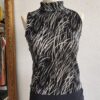 Top vintage col roulé graphique – Années 80 – Taille S