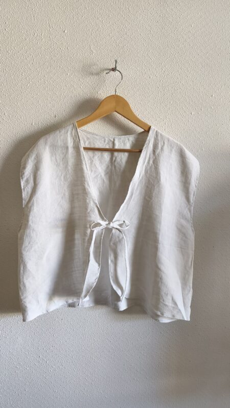 Gilet à nouettes en coton et lin ancien – Rose & Marie – Taille 42/44
