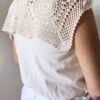 Grand col romantique en crochet ancien – Rose & Marie