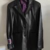 Veste blazer vintage en cuir d’agneau noir – Taille 40/42