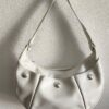 Sac Longchamp en cuir blanc – Porté épaule