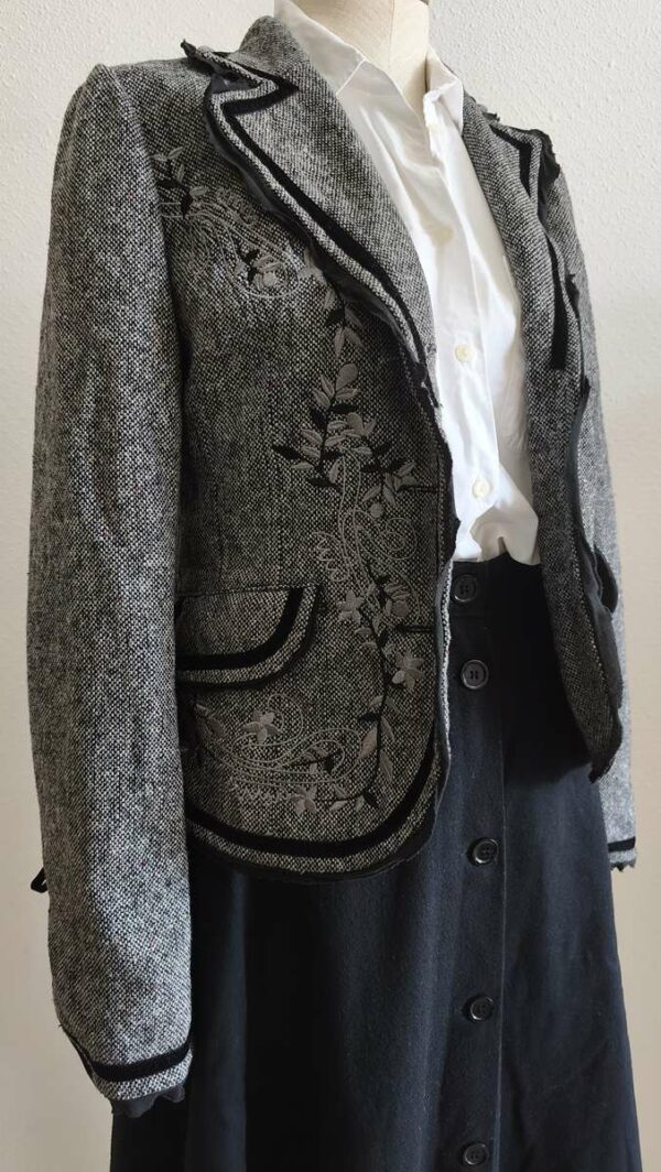 Veste vintage brodée en coton – Taille 38