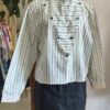 Chemisier vintage rayé vert – Taille 38