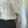 Chemisier vintage rayé vert – Taille 38