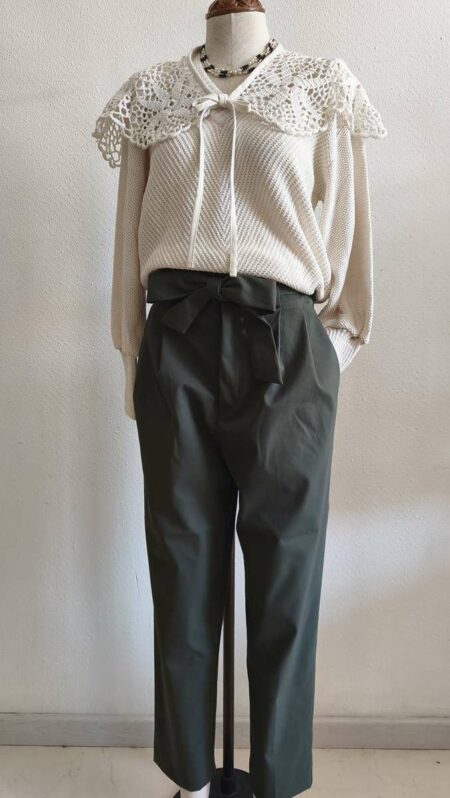 Pantalon taille haute kaki H&M – Taille 38