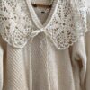 Pull vintage écru Made in France – Coton d’Égypte