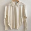 Pull vintage beige en laine mélangée – Taille 40