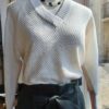Pull vintage écru Made in France – Coton d’Égypte
