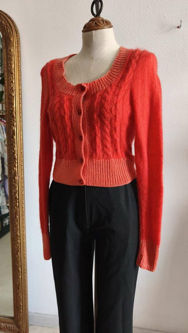 Gilet vintage en maille mohair & laine – Taille 38