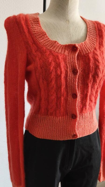 Gilet vintage en maille mohair & laine – Taille 38