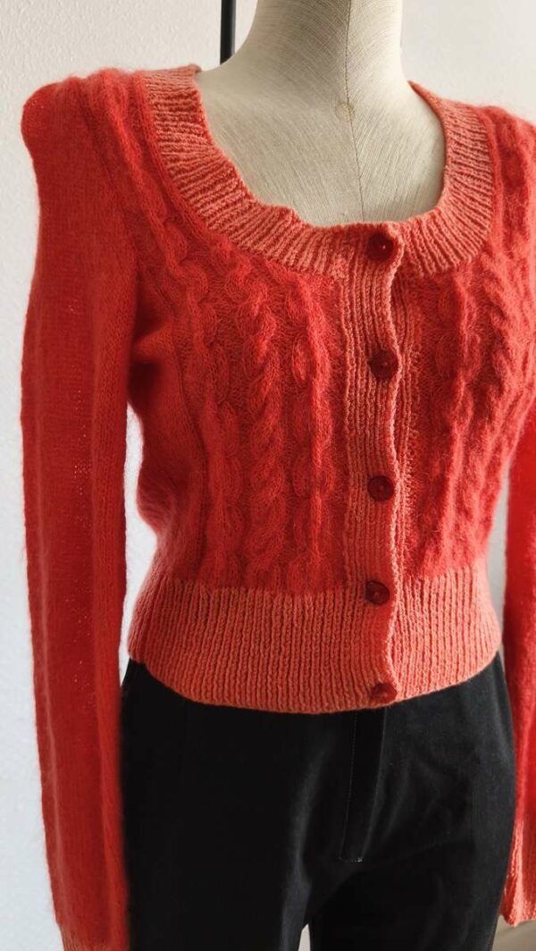 Gilet vintage en maille mohair & laine – Taille 38