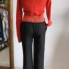 Pantalon vintage noir à boutons – Taille 38