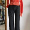 Pantalon vintage noir à boutons – Taille 38