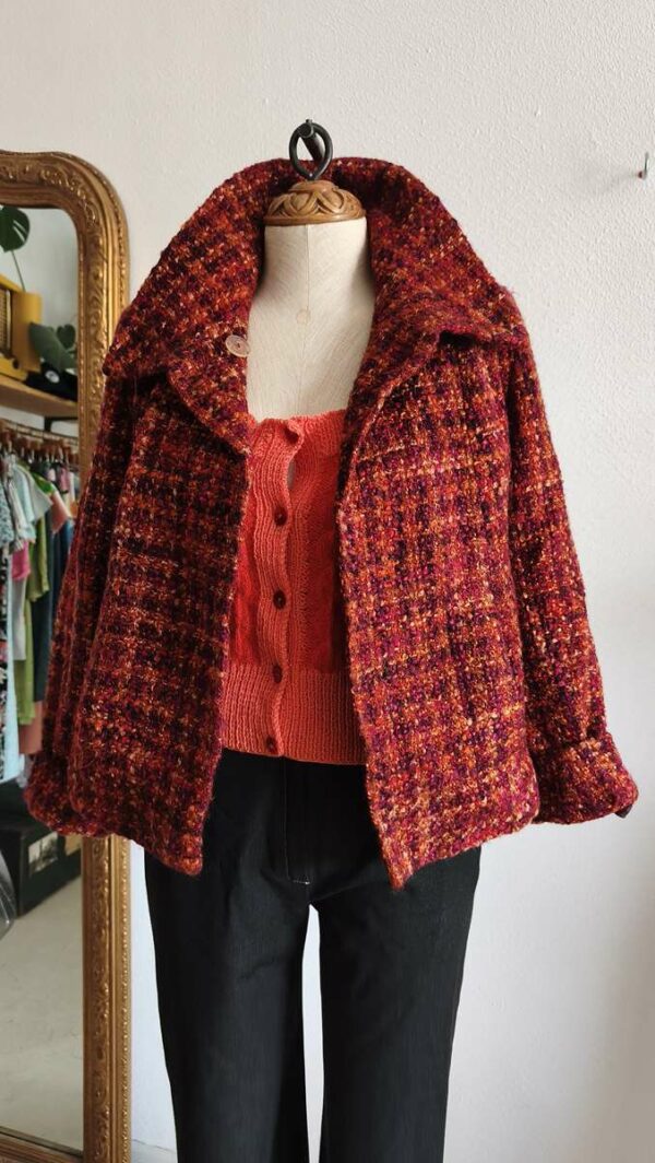 Veste en laine 1.2.3 rouge chiné – Taille 36/38