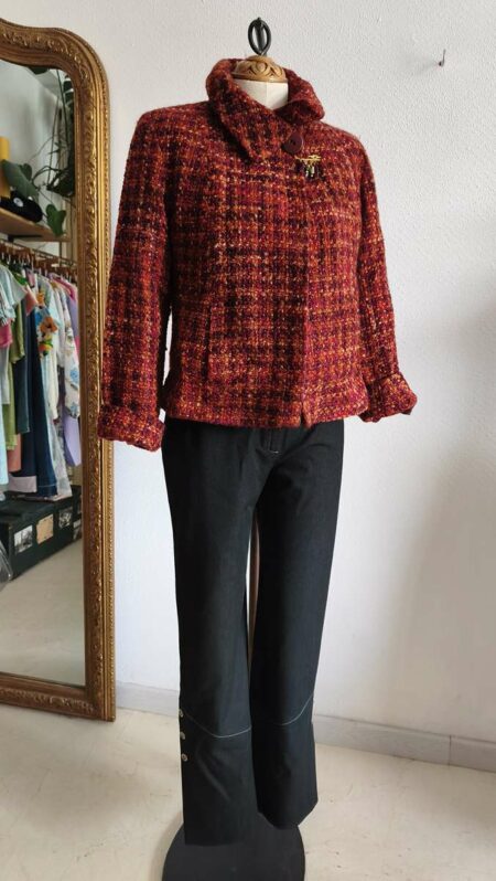 Veste en laine 1.2.3 rouge chiné – Taille 36/38