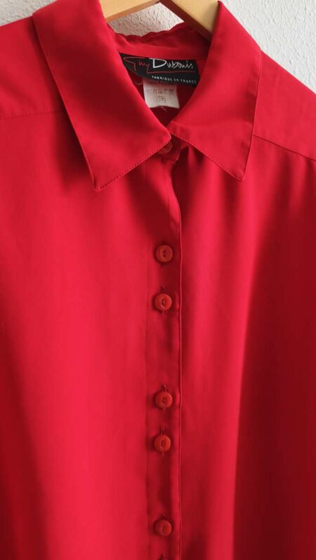 Chemisier vintage rouge Made in France – Années 80