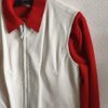Gilet sans manches vintage en cuir d’agneau blanc – Taille 40/42