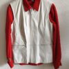 Gilet sans manches vintage en cuir d’agneau blanc – Taille 40/42