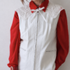 Gilet sans manches vintage en cuir d’agneau blanc – Taille 40/42
