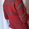 Pull vintage tricoté rouge et argent – Taille M 38
