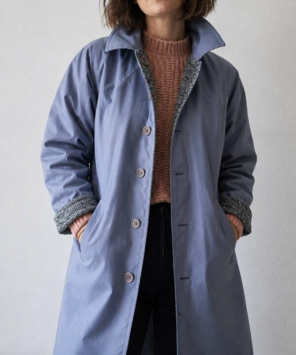 Manteau réversible vintage bleu & gris – Taille 38/40 – 49 €
