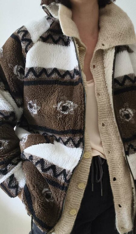 Veste teddy vintage années 80 – Taille 40