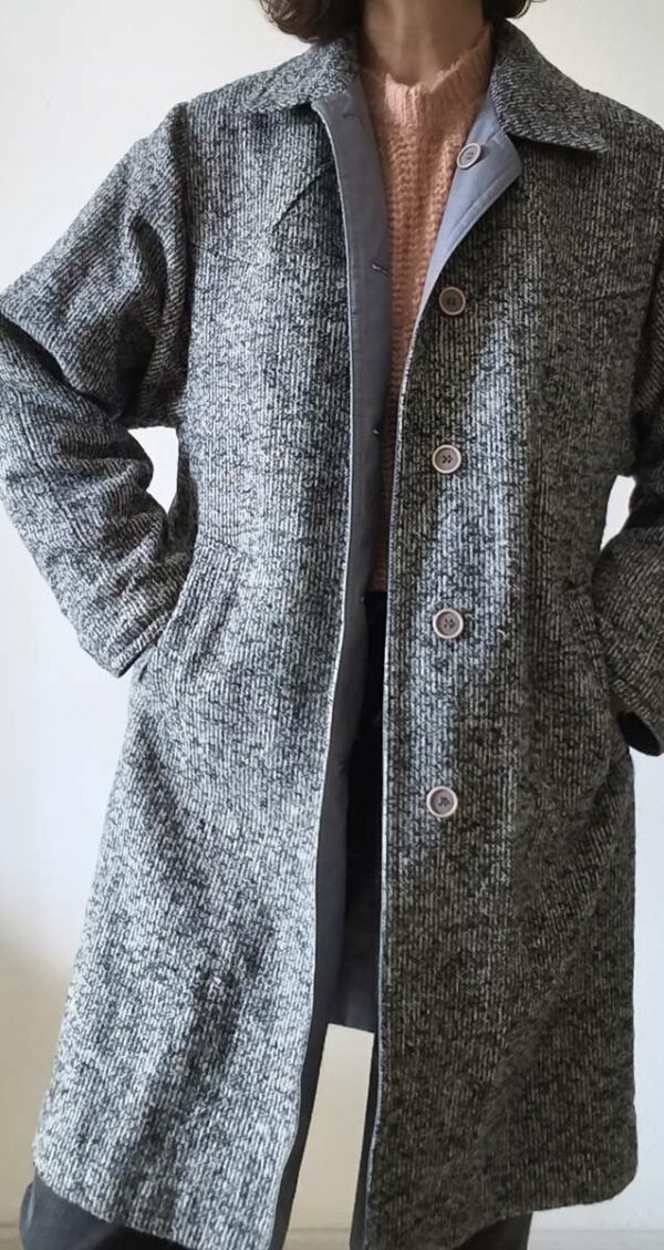 Manteau réversible vintage bleu & gris – Taille 38/40 – 49 €