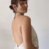 Top dos-nu en coton et lin ancien brodé – Rose & Marie – Taille 36 à 44
