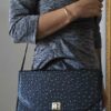 Sac vintage noir en cuir – 31 × 22 cm
